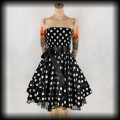 Sukienka Pin Up Hearts &amp; Roses S-L czarna w grochy.jpg