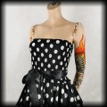 Sukienka Pin Up Hearts &amp; Roses S-L czarna w grochy4.jpg