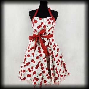 Sukienka Pin Up Hearts & Roses XL biała w wisienki 