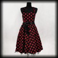 Sukienka Pin Up H&amp;R 3XL czarna w czerwone grochy NOWA.jpg