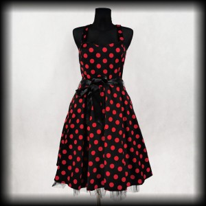 Sukienka Pin Up H&R 3XL czarna w czerwone grochy NOWA