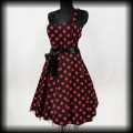 Sukienka Pin Up H&amp;R 3XL czarna w czerwone grochy NOWA2.jpg