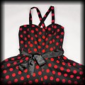 Sukienka Pin Up H&amp;R 3XL czarna w czerwone grochy NOWA8.jpg