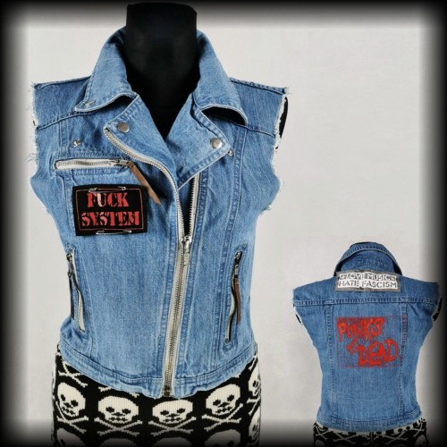 Kamizelka ramoneska M punk's not dead DIY.jpg