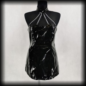 Sukienka Goth Cyber Fetish L harness
