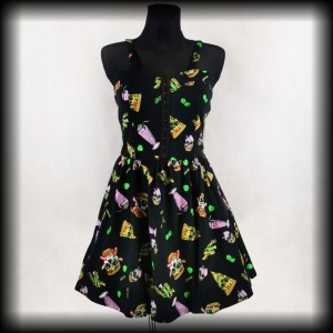 Sukienka mini Jawbreaker L fast food skulls NOWA
