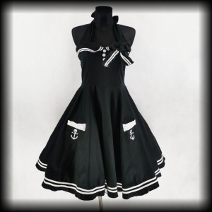 Sukienka Pin Up Hell Bunny L Motley marynarska sailor