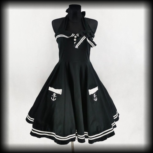 Sukienka Pin Up Hell Bunny L Motley marynarska sailor.jpg
