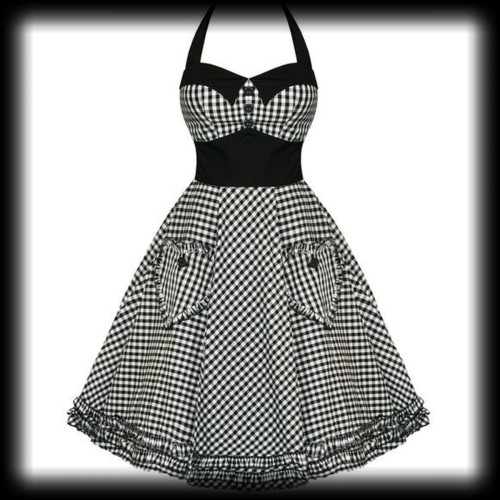 Sukienka Pin Up kratka vichy XXXL czarno biała NOWA.jpg