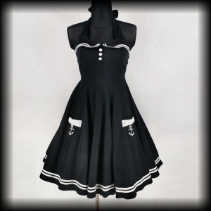 Sukienka Pin Up Hell Bunny M Motley marynarska sailor