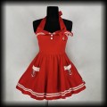 Sukienka mini Pin Up Hell Bunny M marynarska piracka czerwona.jpg