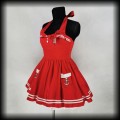 Sukienka mini Pin Up Hell Bunny M marynarska piracka czerwona2.jpg