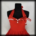 Sukienka mini Pin Up Hell Bunny M marynarska piracka czerwona3.jpg