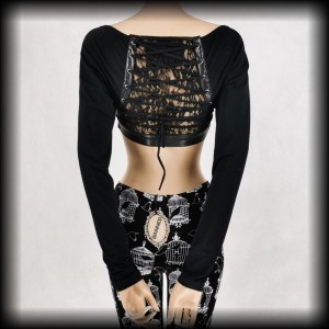 Bolerko Vixxsin S gothic Pin Up koronki i gorset