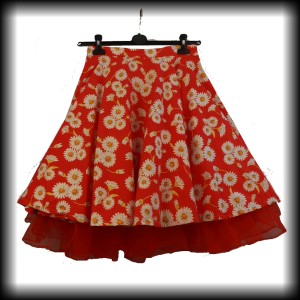 Spódnica retro z koła XXXL stokrotki