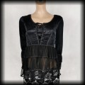 Bluzka gotycka M Dark Gothic welur i tiul2.jpg