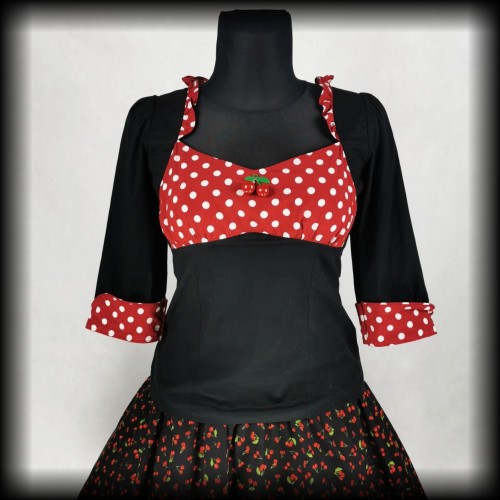 Bluzka Pin Up groszki i wisienki M-XL.jpg