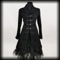 Płaszcz gotycki Hearts &amp; Roses L czarny żakard old school.jpg