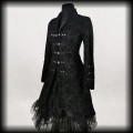Płaszcz gotycki Hearts &amp; Roses L czarny żakard old school2.jpg
