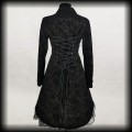 Płaszcz gotycki Hearts &amp; Roses L czarny żakard old school4.jpg