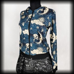 Bluza Jawbreaker S księżyc i czaszki rozpinana z kapturem