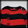 Sweter goth punk S Heartless czarno czerwony5.jpg
