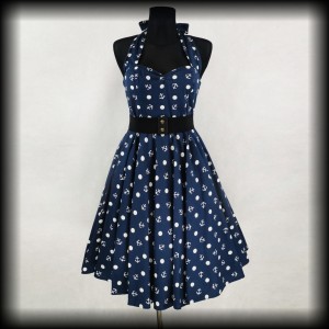 Sukienka Pin Up Hell Bunny M/L marynarska 