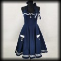 Sukienka Pin Up Hell Bunny M Motley marynarska sailor granat.jpg