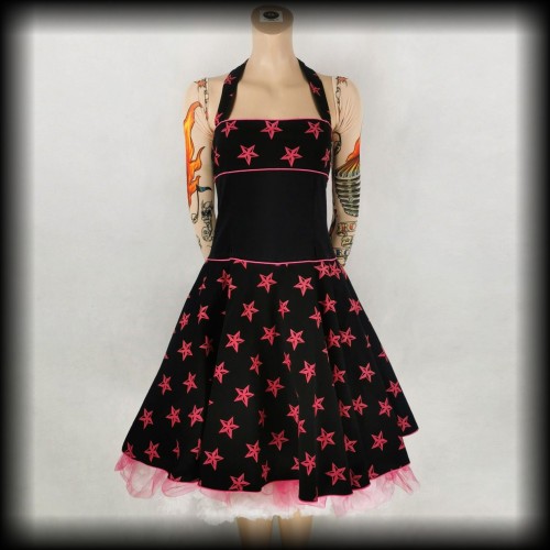 Sukienka Pin Up Collectif S gorsetowa w różowe gwiazdy.jpg