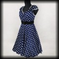 Sukienka Retro Lady Vintage XL granatowa w groszki2.jpg