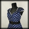 Sukienka Retro Lady Vintage XL granatowa w groszki4.jpg