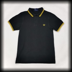 Polo Fred Perry S czarne z żółtą lamówką