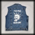 Kamizelka jeansowa Punks's not dead XL DIY punk5.jpg