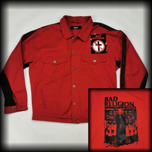 Kurtka punkowa L Bad Religion DIY czerwona.jpg