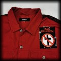 Kurtka punkowa L Bad Religion DIY czerwona3.jpg