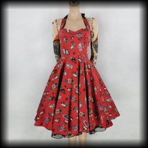 Sukienka Pin Up Hell Bunny XS/S czerwona old school tattoo