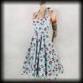 Sukienka Pin Up Banned XS błękitna w wisienki2.jpg