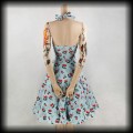 Sukienka Pin Up Banned XS błękitna w wisienki5.jpg