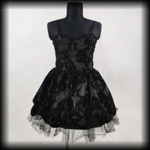 Sukienka mini Gothic 13 Cats L żakardowa