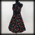 Sukienka Pin Up Punk Banned L midi old school czaszki i wisienki2.jpg