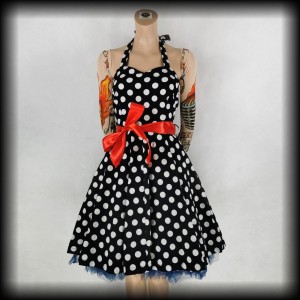 Sukienka Pin Up Dolly & Dotty S czarna w grochy 