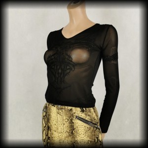 Bluzka transparentna tribale S goth