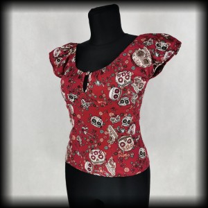 Bluzka Pin Up Punk Hell Bunny L czaszki