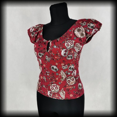 Bluzka Pin Up Punk Hell Bunny L czaszki.jpg