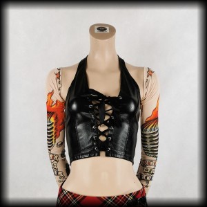 Bluzeczka gotycka gorsetowa XS crop top 