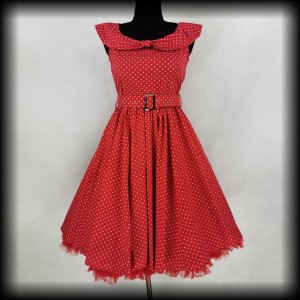 Sukienka Pin Up Lindy Bop M czerwona w groszki