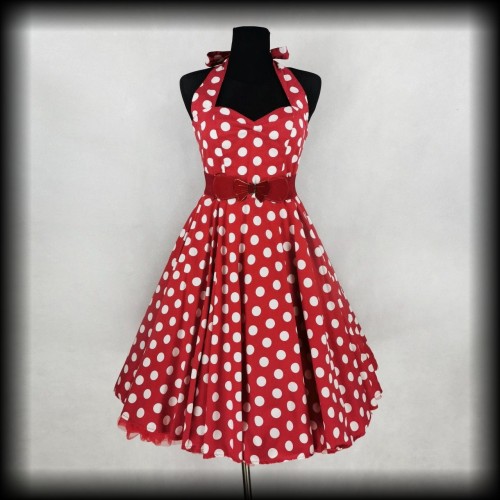 Sukienka Pin Up Hell Bunny M czerwona w groszki.jpg