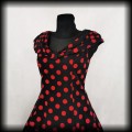 Sukienka Pin Up H&amp;R ML czarna w czerwone grochy4.jpg