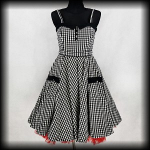 Sukienka Pin Up kratka vichy M/L czarno biała