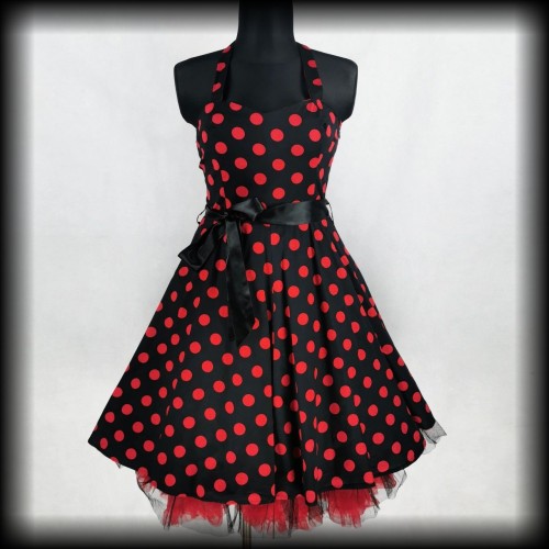 Sukienka Pin Up H&amp;R LXL czarna w czerwone grochy.jpg